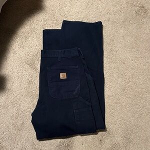 Carhartt Men's Navy Cargo Carpenter Pants, 36x32